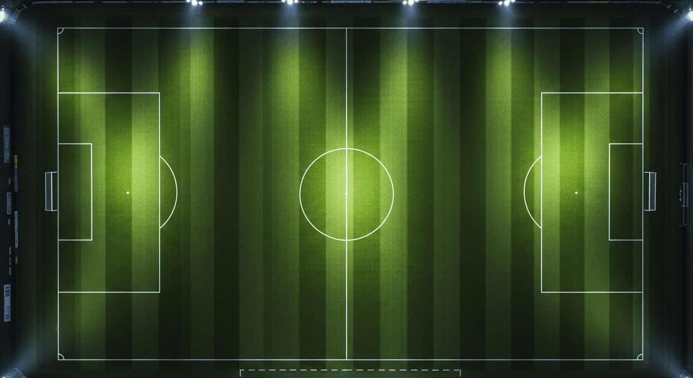 Floodlit football pitch tactical board